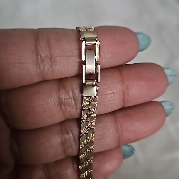 Vintage Women's Gold Plated Necklace With White Stone, Clasp Closure 9" - Picture 4 of 16